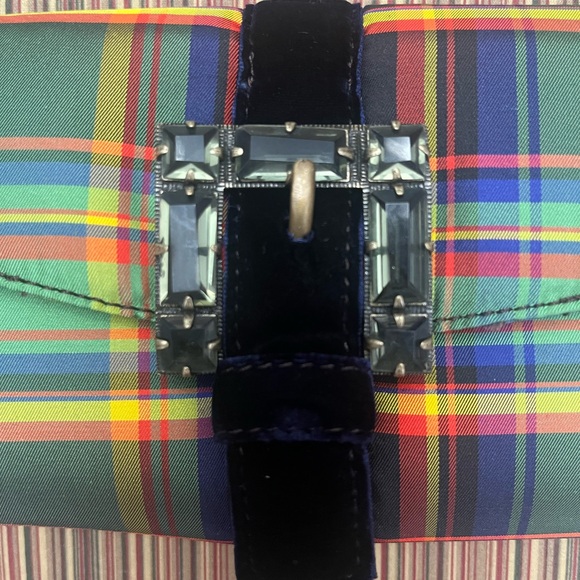 NWT J.Crew Silk Tartan Clutch - Picture 5 of 5